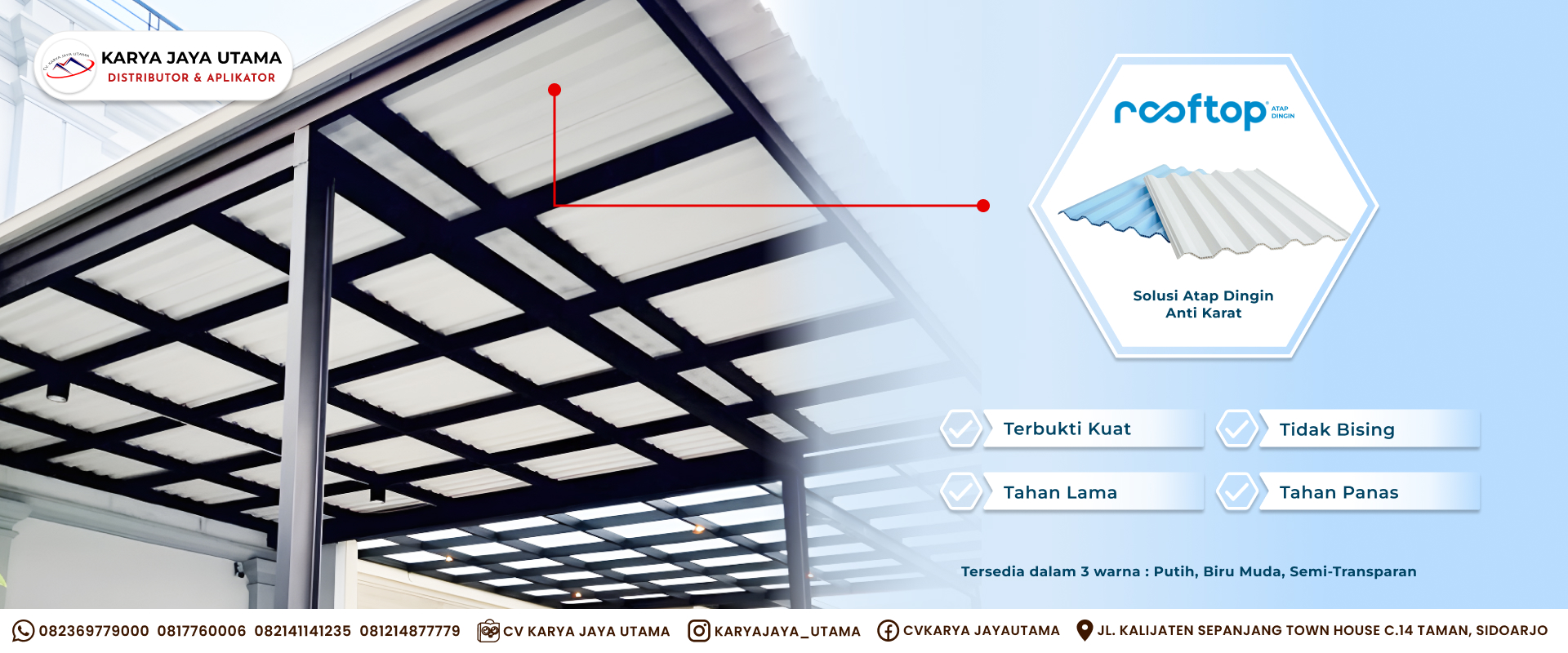 Atap uPVC Rooftop untuk Kanopi Rumah Tinggal